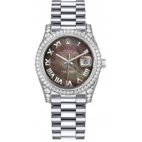 Rolex Datejust 31 Black Mother of Pearl Dial Diamond Watch 178159-BMOPRP