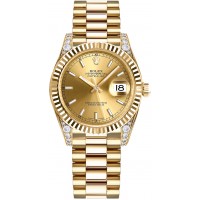 Rolex Datejust 31 Solid Yellow Gold Women's Watch 178238-CHPSP