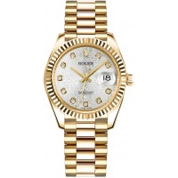 Rolex Datejust 31 Silver Jubilee Diamond Gold Watch 178278-SLVJDP