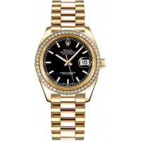 Rolex Datejust 31 Black Dial Gold Watch 178288-BLKSP