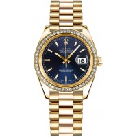 Rolex Datejust 31 Blue Dial Gold Diamond Watch 178288-BLUSP