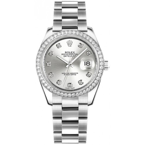 Rolex Datejust 31 Silver Diamond Oyster Bracelet Watch 178384-SLVDO