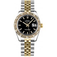 Rolex Datejust 31 Black Dial Jubilee Bracelet Watch 178313-BLKSJ