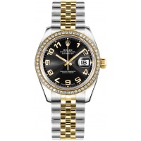 Rolex Datejust 31 Black Dial Yellow Gold & Steel Watch 178383-BLKCAJ