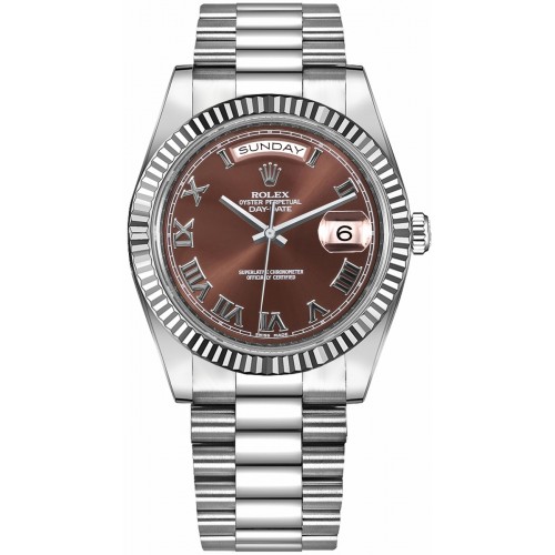 Rolex Day-Date 41 President Bracelet White Gold Watch 