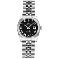 Rolex Lady-Datejust 26 Black Dial Women's Watch 179160-BLKRJ