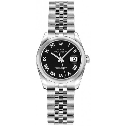 Rolex Lady-Datejust 26 Black Dial Women's Watch 179160-BLKRJ