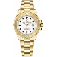 Rolex Yacht-Master 29 White Dial Yellow Gold Watch 