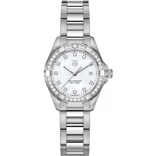 Tag Heuer Aquaracer Ladies Watch White Pearl & Diamond WAY1414-BA0920