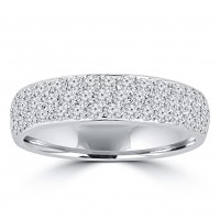 1.55 ct Ladies Round Cut Diamond Wedding Band Ring in 14 kt White Gold