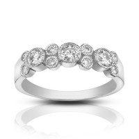 1.00 ct Ladies Round Cut Diamond Wedding Band Ring In Bezel Setting