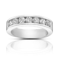 1.25 Ct Round Cut Diamond Wedding Band Ring In Channel Setting
