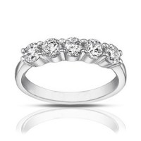 1.25 Ct Ladies Round Cut Diamond Wedding Band Ring 