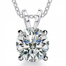 0.20 Ct Ladies Round Cut Diamond Solitaire Pendant / Necklace