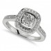 1.50 Ct Ladies Cushion Micro Pave Halo Diamond Engagement Ring