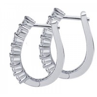 0.50 ct Ladies Diamond Hoop Earring in 14 kt White Gold