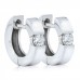 0.50 ct Ladies Round Cut Diamond Hoop Earrings in 14 kt White Gold