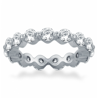 2.25 ct Round Cut Diamond Share Prong Eternity Wedding Band Ring 