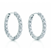 4.00 ct ttw Ladies Round Cut Diamond Inside Outside Hoop Earrings