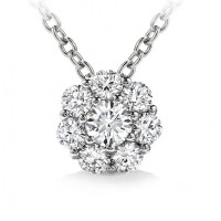 1.00 ct Ladies Round Cut Diamond Pendant / Necklace in 14 kt White Gold