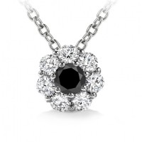 1.00 ct Ladies Black Diamond Solitaire Pendant / Necklace