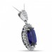 11.83 Ct Ladies Oval Shape Sapphire & Round Cut Diamond Pendant Necklace