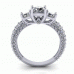 2.60 ct Ladies Round Cut Diamond Engagement Ring With Accented Diamonds