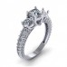 2.60 ct Ladies Round Cut Diamond Engagement Ring With Accented Diamonds