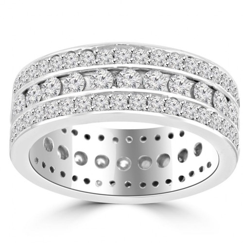 3.75 ct Ladies Round Cut Diamond Eternity Wedding Band Ring