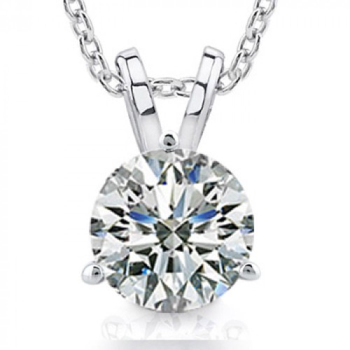 0.50 Ct Size Ladies Round Cut Cubic Zirconia Soitaire Pendant Necklace In Martini Setting