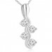 0.65 Ct Ladies Round Cut Diamond Pendant / Necklace In 14 kt White Gold