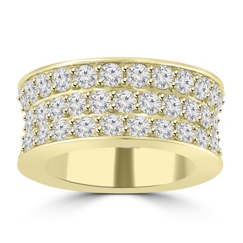 6.92 ct Three Row Round Cut Diamond Eternity Wedding Band Ring ( G Color SI-1 Clarity) 