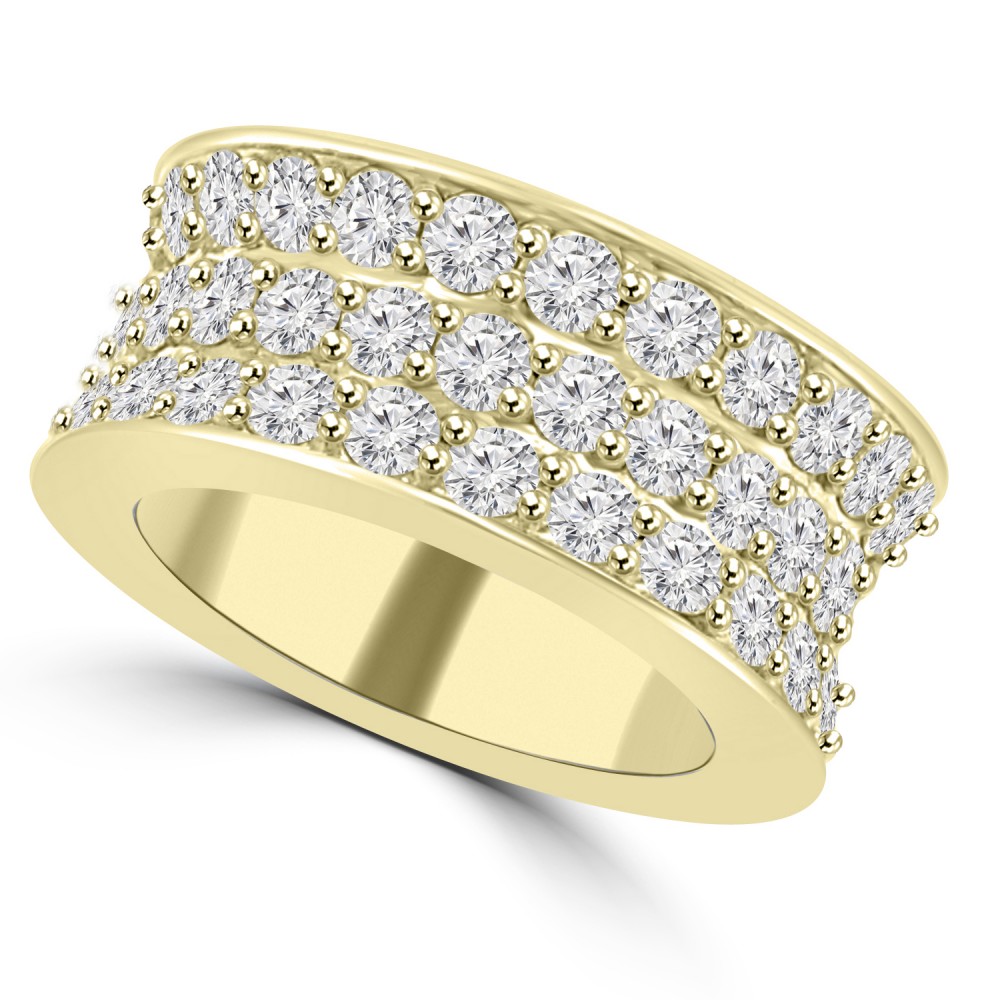 6.92 ct Three Row Round Cut Diamond Eternity Wedding Band Ring ( G ...