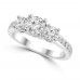 1.97 ct Ladies Three Stone Round Cut Diamond Engagement Ring in 14 kt White Gold