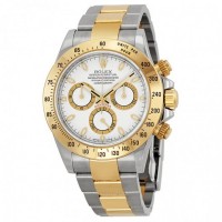 Cosmograph Daytona White Dial Stainless Steel and 18K Yellow Gold Oyster Bracelet Bracelet Automatic Men's Watch