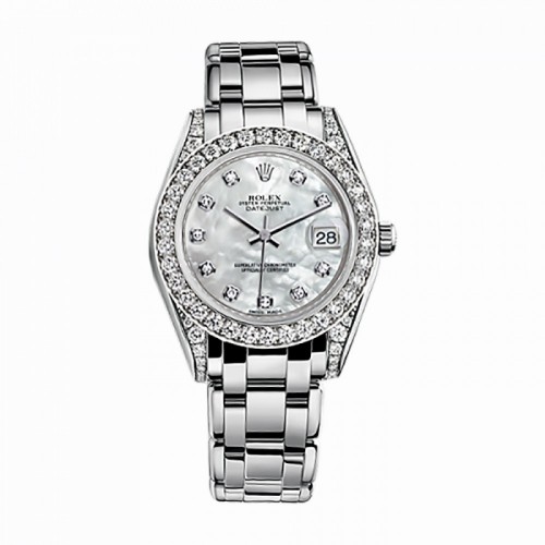 Pearlmaster 34 81159 White Gold Watch (White)