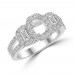 1.01 ct Ladies Round and Baguette Cut Diamond Semi Mounting Engagement Ring in 14 kt White Gold