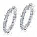 1.50 ct Ladies Round Cut Diamond Hoop Huggie Earrings