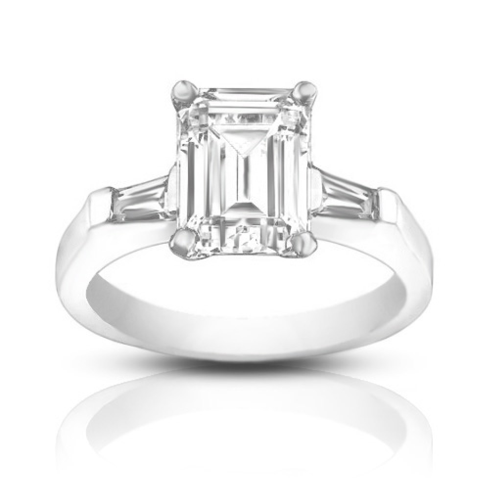 1.00 ct Ladies Emerald Cut Diamond Engagement Ring